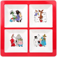 Serviertablett "Moomin Characters" - 24x3x24 cm (Weiß/Rot) von martinex-moomin