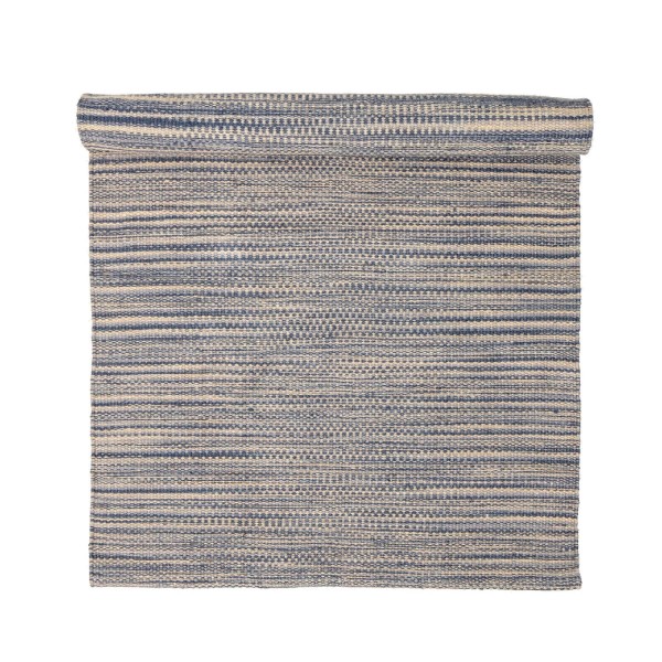 Bloomingville Teppich (Blau gestreift)