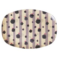 rice Melamin Platte "Blackberry/Brombeere" - Rechteckig (Creme/Lila)