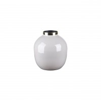 Vase "Saigon" - Bauchig (Hellgrau/Gold) von Gift Company