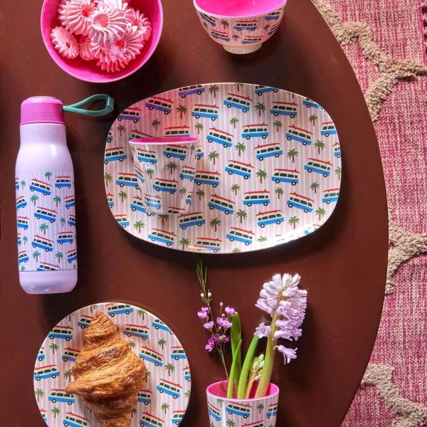 rice Edelstahlflasche "Cars" - 7,5x7,5x25,5 cm (Pink)