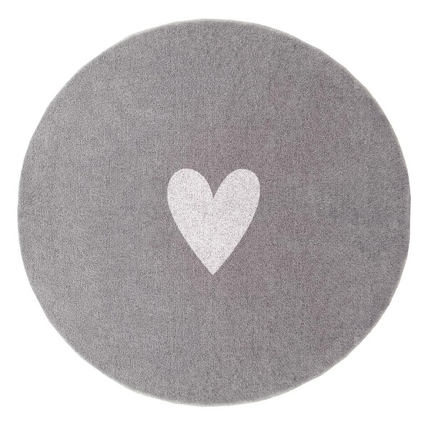 Waschbare Matte "Herz" - 100 cm (Grau) von Eulenschnitt