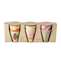 rice Melamin Kinder Becher im 6er-Set/Geschenkbox "Happy Fruits/Früchte" - Klein