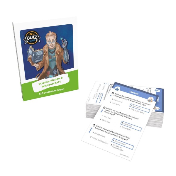 Gesellschaftsspiel Erweiterung "Quiz Club - Charakter Pack Science Fiction & Wissenschaft" von Funta Gesellschaftsspiel Erweiterung "Quiz Club - Charakter Pack Science Fiction & Wissenschaft" von Funta
