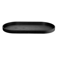 Holztablett oval - 44x22,5x2,4 cm (Schwarz) von ASA