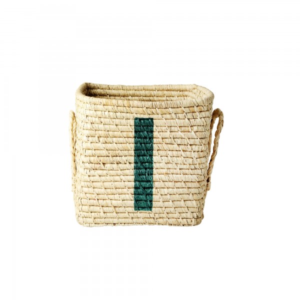 rice Aufbewahrungskorb aus Raffia "Buchstaben - I" - Klein/Quadratisch