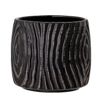 Bloomingville Stein-Blumentopf "Atena" (Schwarz)