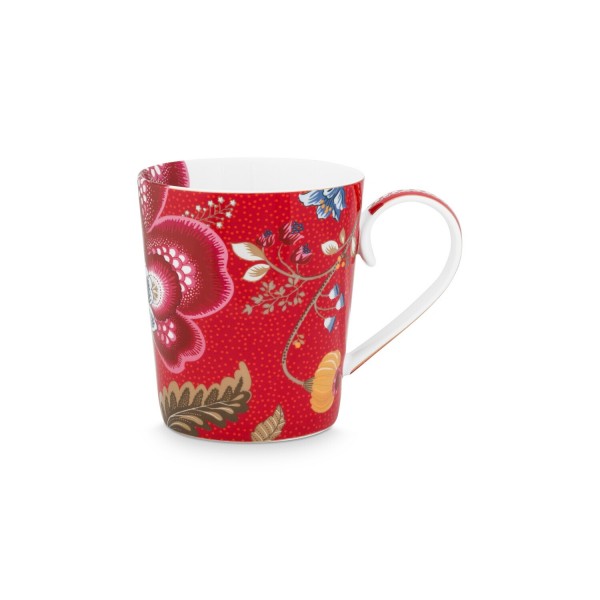 Pip Studio Tasse Buchstabe I "Alphabet Mug – Blushing Birds" – 350 ml (Rot)