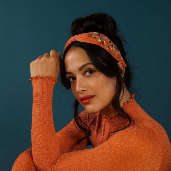 Powder Samthaarband (Tangerine)