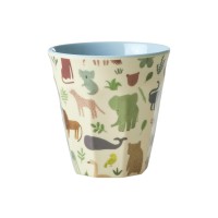 rice Melamin Kinderbecher "Sweet Jungle - S (Dusty Blue)