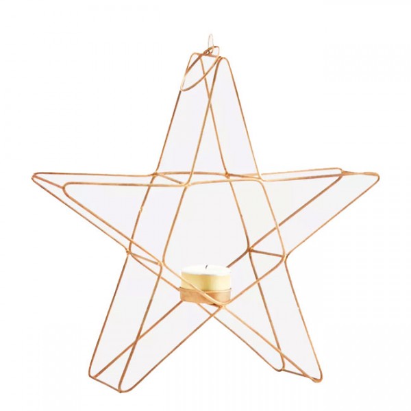 Teelichthalter "Stern" (Gold) von Madam Stoltz