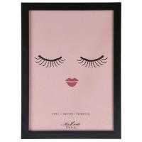 Miss Étoile Poster mit Rahmen "Closed Eyes" - 25 x 33 cm (Schwarz)