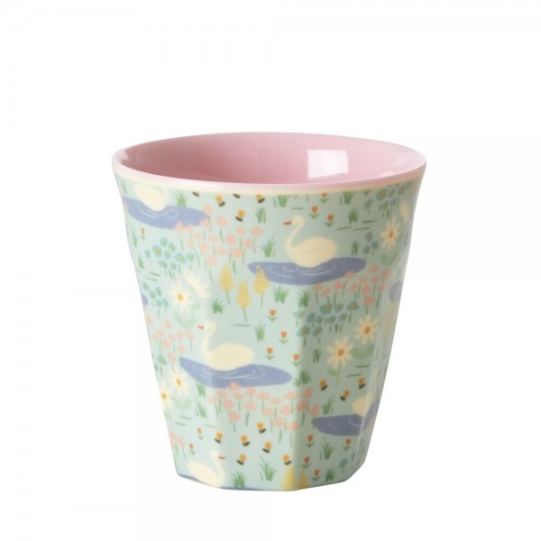 rice Melamin Kinder Becher "Swan/Schwan" - Small (Rosa)
