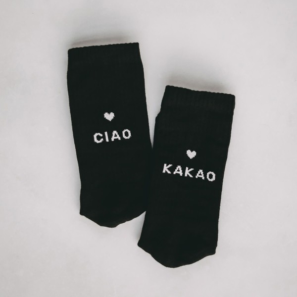 Socken "Ciao Kakao" (Schwarz) von Eulenschnitt