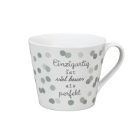 Krasilnikoff Tasse/Happy Cup "Einzigartig" (Weiß)