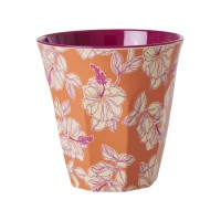 rice Melamin Becher "Faded Hibiscus" - Medium (Orange)