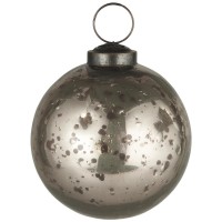 Ib Laursen Weihnachtskugel "Pebbled" - ø 8 cm (Silber)