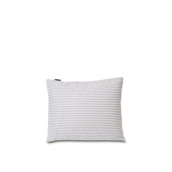 Kopfkissenbezug aus Baumwolle/Tencel - 80x80 cm (Blau/Weiß - Gestreift) von Lexington