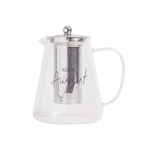 Teekanne "Kleine Auszeit" - 1,5 l (Transparent/Schwarz) von Eulenschnitt