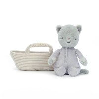 Jellycat Kuscheltier Katze "Rock-a-Bye" - 19 cm (Grau/Beige)