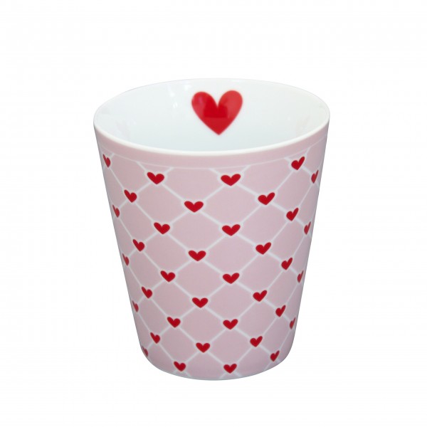 Krasilnikoff Happy Mug "Pink Hearts Diagonal"