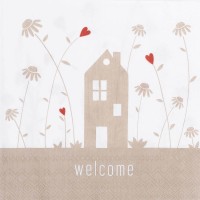 Papierserviette "DINING - Welcome" - 16,5x16,5 cm (Natur) von räder Design