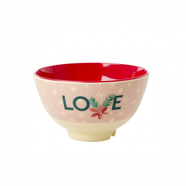 rice Melamin Kleine Schüssel "Love Christmas" (Pink)