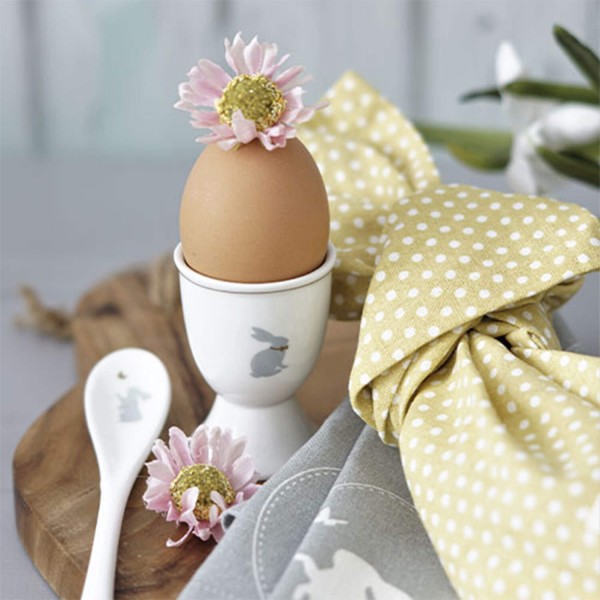 Krasilnikoff Eierbecher "Bunnies" (Weiß/Gold)