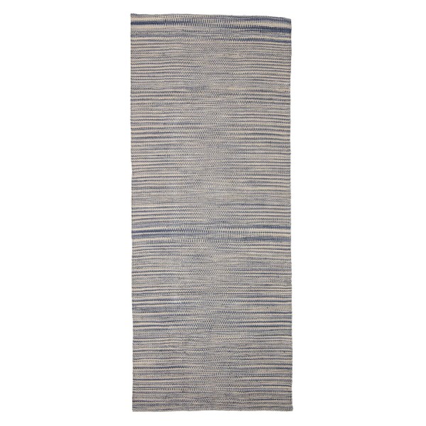 Bloomingville Teppich (Blau gestreift)