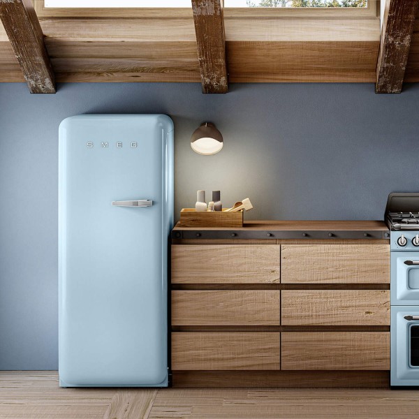 smeg Kühlschrank "50's Retro Style" FAB28 (Pastellblau) Tür links