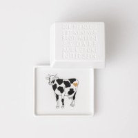 Butterdose "Der Mensch lebt nicht..." - 11x9,5x5,5 cm (Weiß) von räder Design