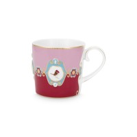 Pip Studio Kleine Tasse "Love Birds - Medallion" (Rot/Pink)