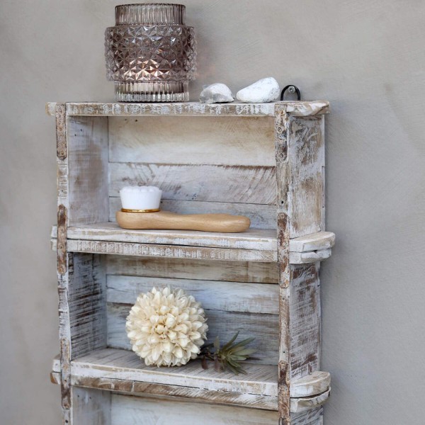 Wandregal in Backsteinform "Grimaud" - 31x8x42cm (Weiß) von Chic Antique