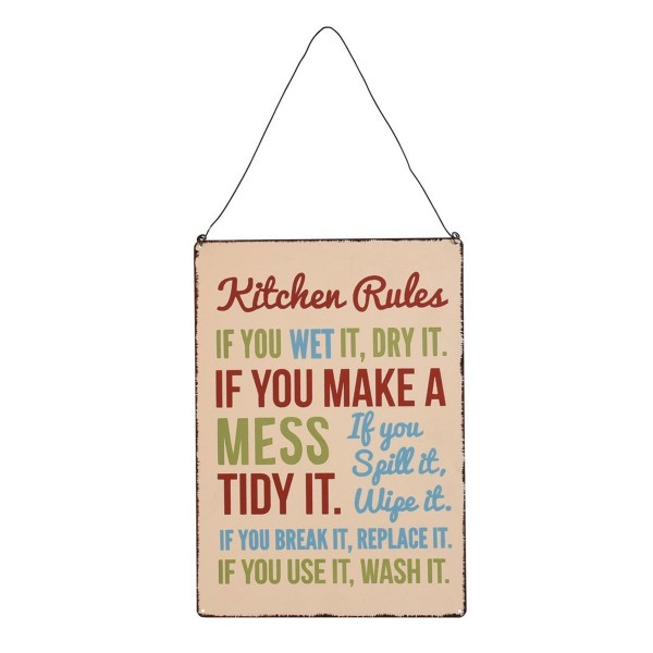 Metallschild "Kitchen Rules" von Rex LONDON