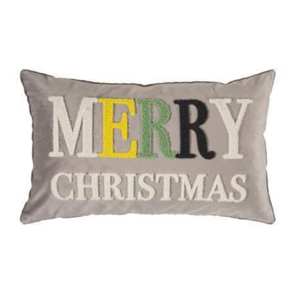 Kissenhülle "AIKON - Merry Christmas" - 30x50 cm (Light Grey) von pad