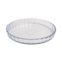 Tarteform "Herz" - 26,5x26,5x3,5 cm (Transparent/Weiß) von Eulenschnitt