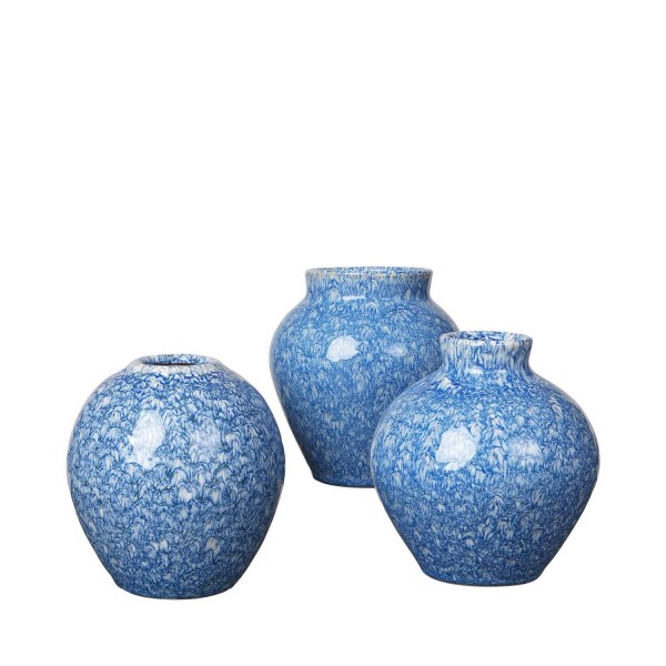 Vase "Ingrid" - S (Insignia Blue/Weiß) von Broste Copenhagen