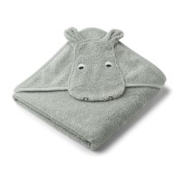 Baby-Handtuch mit Kapuze "Albert Nilpferd" (Dove Blue) von Liewood