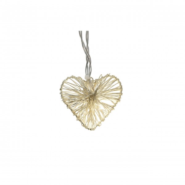 Lichterkette "Drahtherz" - (Gold) von Gift Company