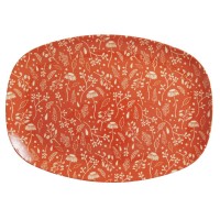 rice Melamin Platte "Fall/Herbst" - Rechteckig (Orange)