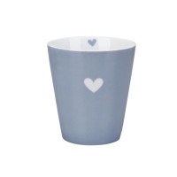 Krasilnikoff Happy mug ohne Henkel "Colourful Heart" (Dusty Blue)
