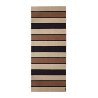 Striped Organic Cotton Rug  Beige/Dk Gray, 80x220