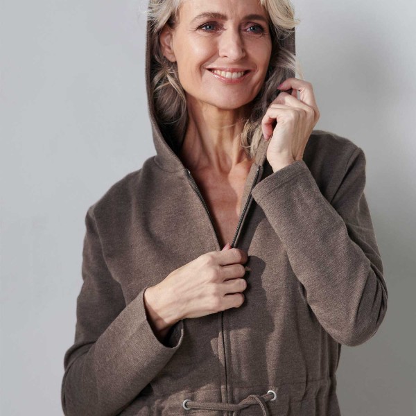 Bademantel "Louise" - L (Braun) von Essenza