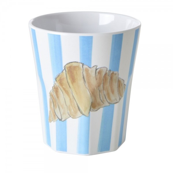 rice Melamin Becher - Jumbo "Croissant" (Blau/Weiß)
