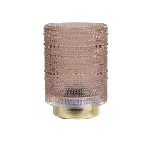 LED-Tischleuchte mit Muster - ø10cm (Braun) von Chic Antique