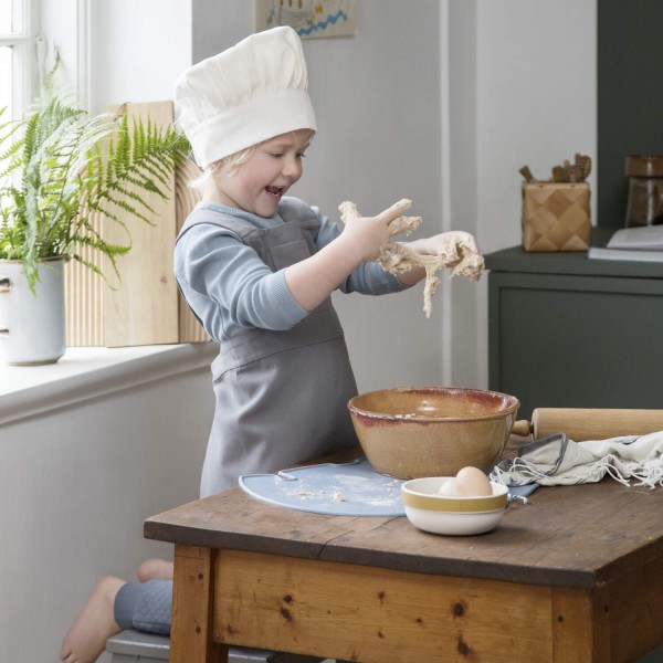 Kinderschürze mit Kochmütze (Grau/Weiß) von sebra Kinderschürze mit Kochmütze (Grau/Weiß) von sebra