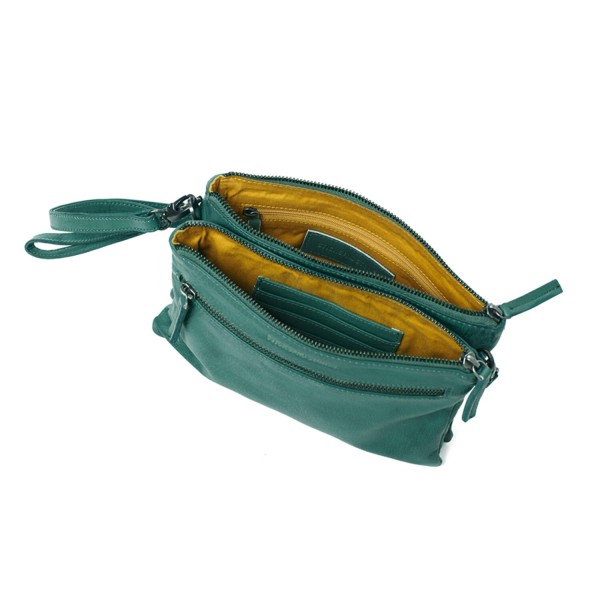 Sticks and Stones Tasche "Valletta" (Pine Green) - Gewaschenes Rindsleder