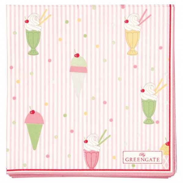 GreenGate Papierserviette "Isa" - 20 Stk. (Pale pink)