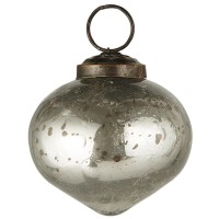 Ib Laursen Zwiebelförmige Weihnachtskugel "Bubbled" - 5,2x5,4 cm (Silber)