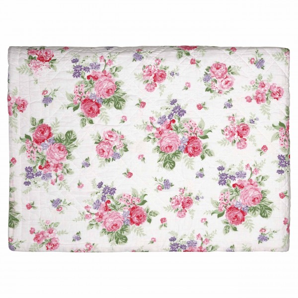 GreenGate Quilt "Rose" (White) 140x220cm